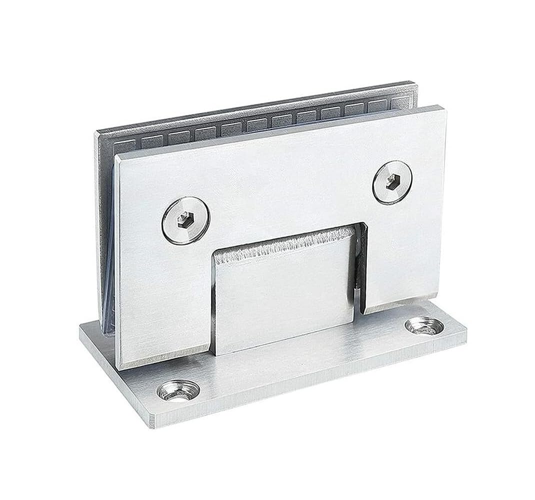2Pcs Stainless Steel Frameless Glass Door Hinge, 90 Degrees Bathroom Folding Glass Clip Door Hinges