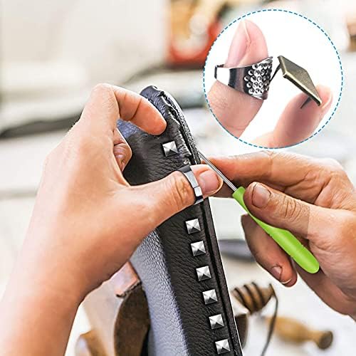 600pcs Pyramid Square Studs 8/12/15mm Leathercraft Spike Rivets Punk Head Nailhead Studs for Bag Belt Clothing Shoes DIY Projects, with Drilling Awl and ThimbleBronzeSilver