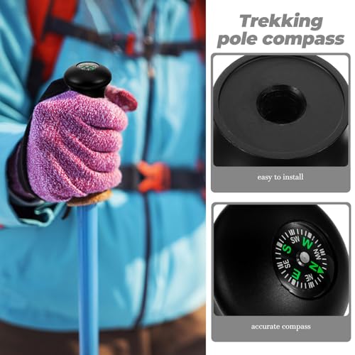 Brújula ligera de aleación de aluminio en forma de bola para bastón de trekking con agarre cómodo y seguro para navegación precisa durante montañismo y actividades al aire libre miniatura 5