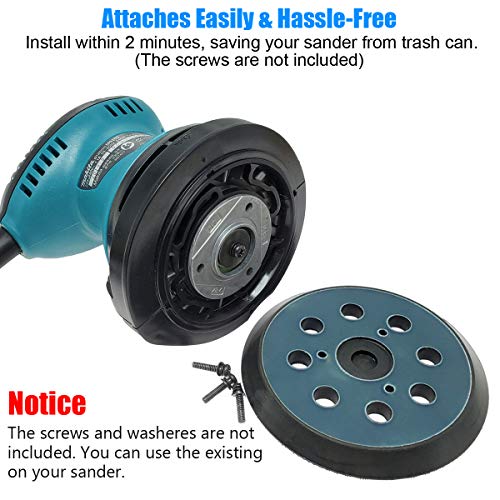 Replacement Sander Pad For Makita 743081-8, 743051-7 - Fit Makita Bo5041/K, Bo5010/K, Bo5030/K, Bo5031/K, Xob01Z Random Orbital Sanders - Standard 5" Hook And Loop Sander Pad #TOP3