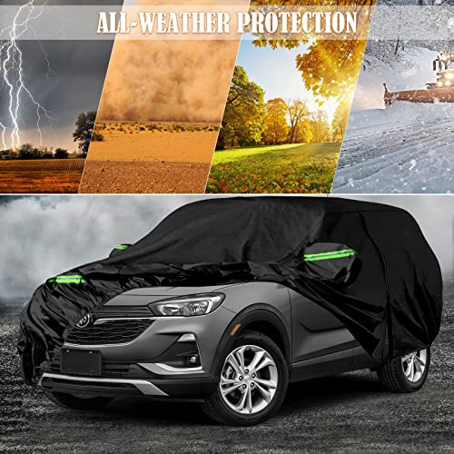 Image of Waterproof Car Cover Replace for 2013-2025 Buick Encore, 6 Layers All Weather Car Covers with Zipper Door & Windproof Bands for Snow Rain Dust Protection