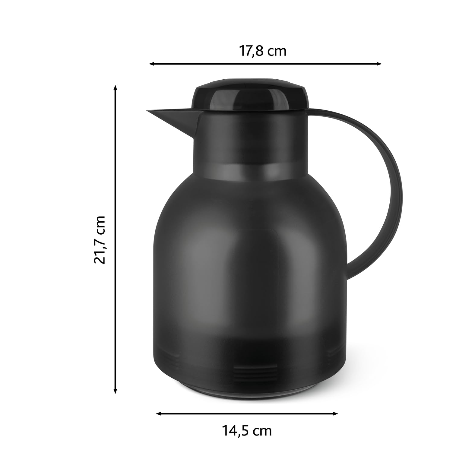Emsa Samba Isolierkanne 504235 | 1 Liter | Quick Press Verschluss | 100% dicht | 12h heiß, 24h kalt