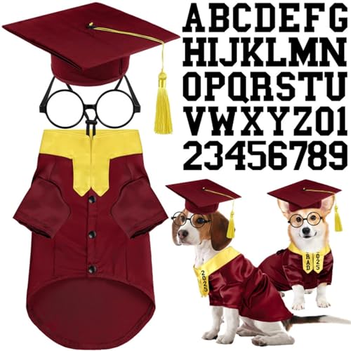 Disfraz Graduación para Perros con Gorro y Borla Ajustable M
