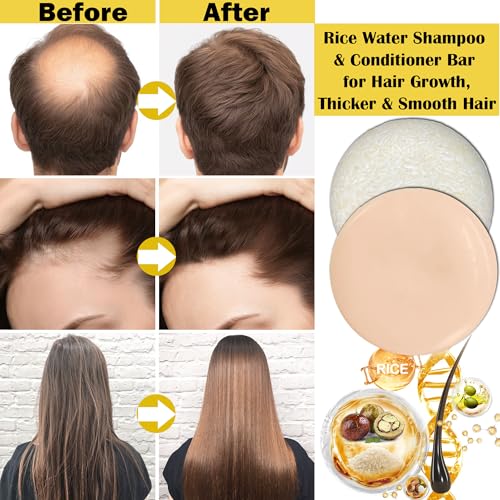 Image of Shampoo and Conditioner Set,Rice Water for Hair Growth,Clarifying Shampoo,Organic Protein & Vitamins for Damage Hair Care,Natural Deep Conditioner Hair Treatment,Travel Shampoo and Conditioner(2 Pack)