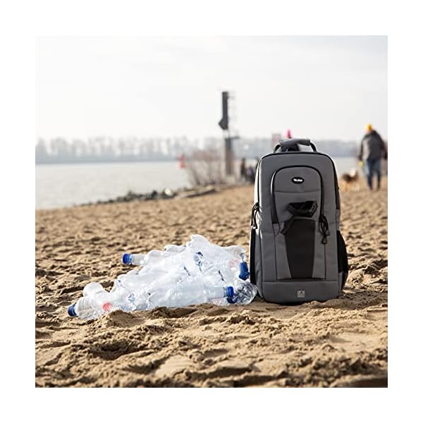 Rollei Fotoliner Ocean Slingbag: Crosspack-Kamerarucksack aus 45 PET-Flaschen, für die kleine Foto-Ausrüstung, inkl. Regenschutz, schwarz – Bild 3