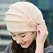 Canserin Beanie Hat, Women's Fashion Flower Knit Crochet Beret Cap Winter Warm Beanie Hat (Beige)