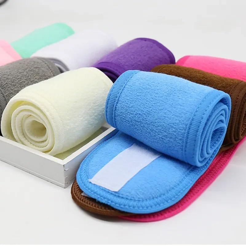 KULIA® Spa Fasce per la testa per il viso per lavare il viso, trucco, cura della pelle da donna Accessori moda Fasce per capelli Set da 12 pz Fasce per la testa multicolore Asciugamano regolabile