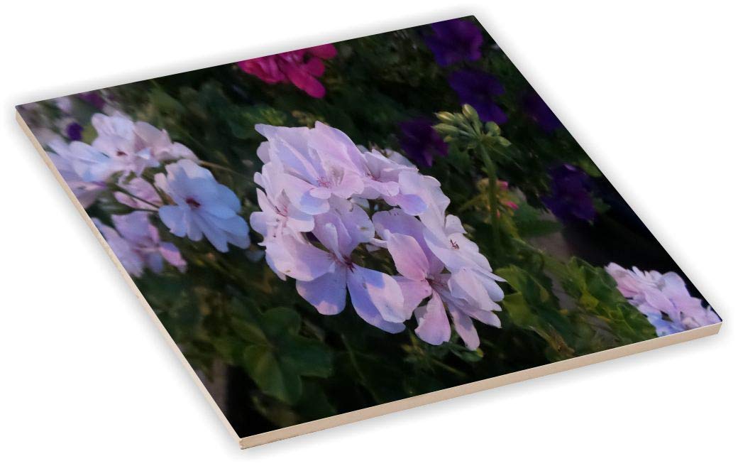 6 Inch Ceramic Tile Art - British Garden Flowers - Gorgeous Lavender Colors