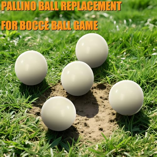 Lawei 4 Pack 57mm Bocce Pallino Balls, Durable Resin Target Balls for Bocce Ball Game, Bocce Balls Replacement for Sport Adults Outdoor, Backyard, Beach and Party Activities, Beige