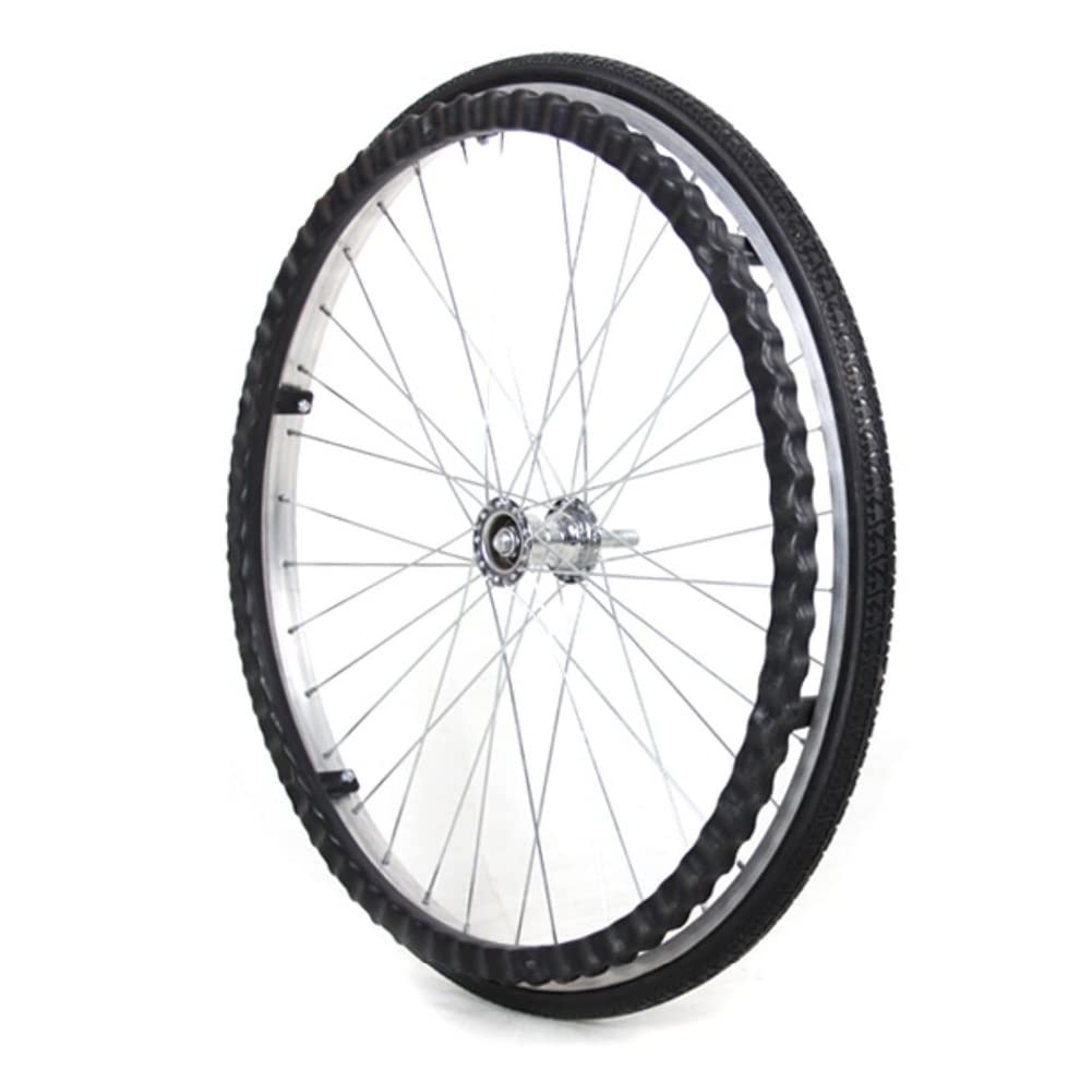 Piezas de Repuesto de Ruedas para Sillas de Ruedas Manual, Rueda Trasera de 24 Pulgadas, Ruedas Sólidas no Inflables, Cojinete 12mm, 1 Unidad