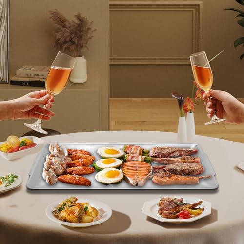 Beatcreat Trays,18/8 Stainless Steel Food Grade Tray,Silver Trays14.2 X 7.9 Inch thumb #5