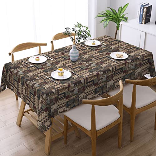 Ewmar Rustic Lodge Bear Table Cloth, Washable Fabric Polyester Rectangular Table Cover For Restaurant Wedding Party 54X72 Inches #TOP1