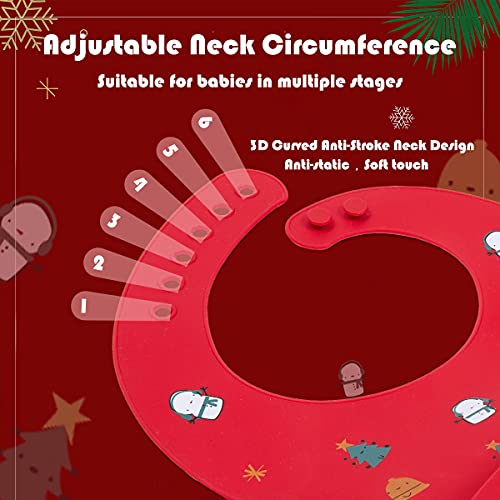 Little Dimsum Baby Bib Silicone Adjustable Waterproof - Soft Comfortable Feeding Bib with Food Catcher for Infants and Toddlers, Easy-Clean Design3