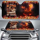 452 Pare-Soleils Intérieur Flamme Brûlante Fumée Rouge Conduis-Moi Plus Près Couverture Pare-Brise Voiture Intérieur La Protection Pare-Brise Protection Universelle pour Été Vus Voiture