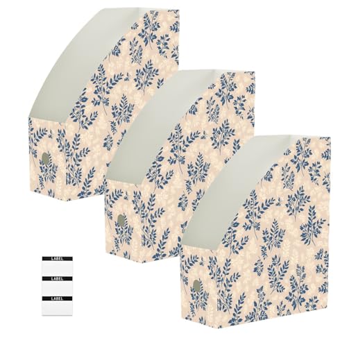Dossier pliable pour classement de documents lot de 3 boîtes bleu rétro