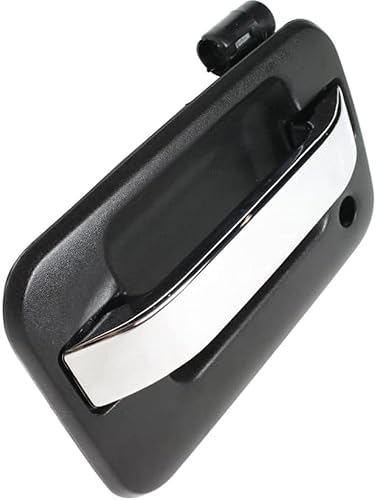 Miniatura 7 de KarParts360 Para Ford F-150 Manija de puerta exterior delantera, bisel negro del lado del conductor con palanca cromada (2004-2014), con agujero