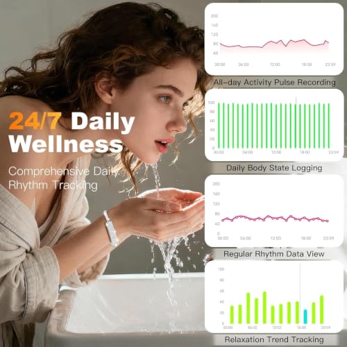 Image of Smart Bracelet for Women,Daily Fitness Activity Tracker /Heart Rate Tracking /Sleep Tracking /Step Counter,1ATM Waterproof,Multiple Sport Modes, Fitness Tracking Wearable with Free App, 2 Bands