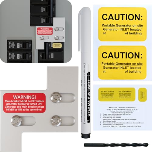 Generator Interlock kit Compatible with General Electric GE 150/200 Amp Panels Professional Interlock kit 1 1/4 Distance Between Main and Branch Circuit Breakers