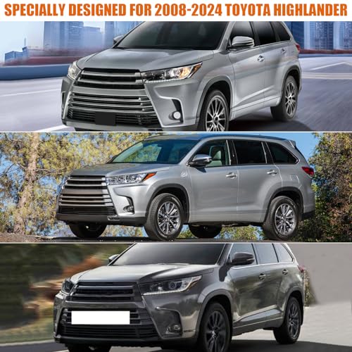 Image of 6 Layers Waterproof Car Cover Replace for 2008-2026 Toyota Highlander | All Weather Car Cover with Cotton Liner, Zipper Door, Windproof Bands for Snow Rain Dust Protection