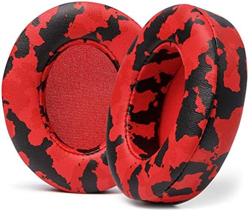 WC Wicked Cushions Replacement Ear Pads for Beats Studio 2 & 3 (B0501, B0500) Wired & Wireless | Does NOT Fit Beats Solo | Softer PU Leather, Enhanced Foam & Stronger Adhesive | Red Camo