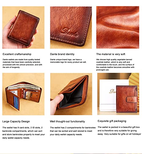 2022 Brand Men's Wallet Made of Leather Mini Coin Purse Money Clip Anti-theft Swipe Small Passport Cover Bag (yellowish brown), 055054