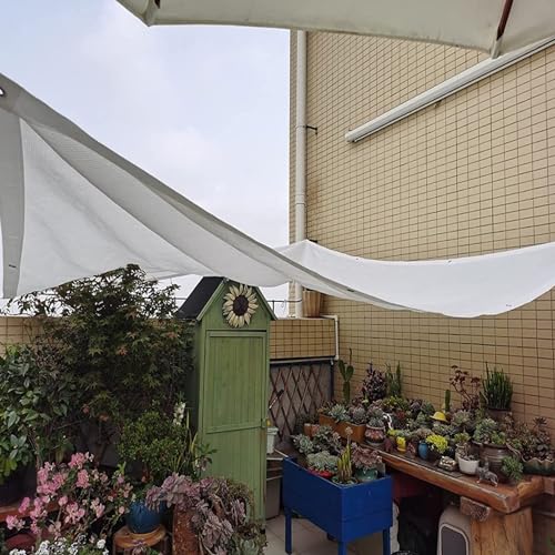 Voile d'ombrage 1.2x6m blanc résistant pour balcon - 8