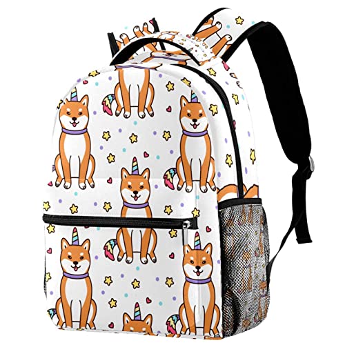 Sac à dos Shiba Inu avec porte-bouteille de voyage pour filles et garçons