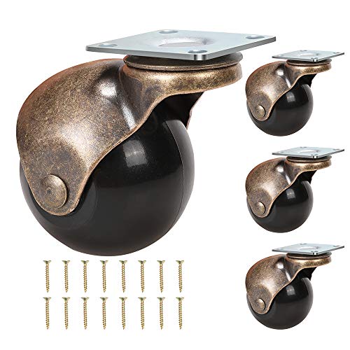 2-inch Ball Caster Wheel,Perfect Replacement Wheels for Small Sofa,Cabinet,Dresser,Storage Bin,Non-Marking Swivel Caster Set