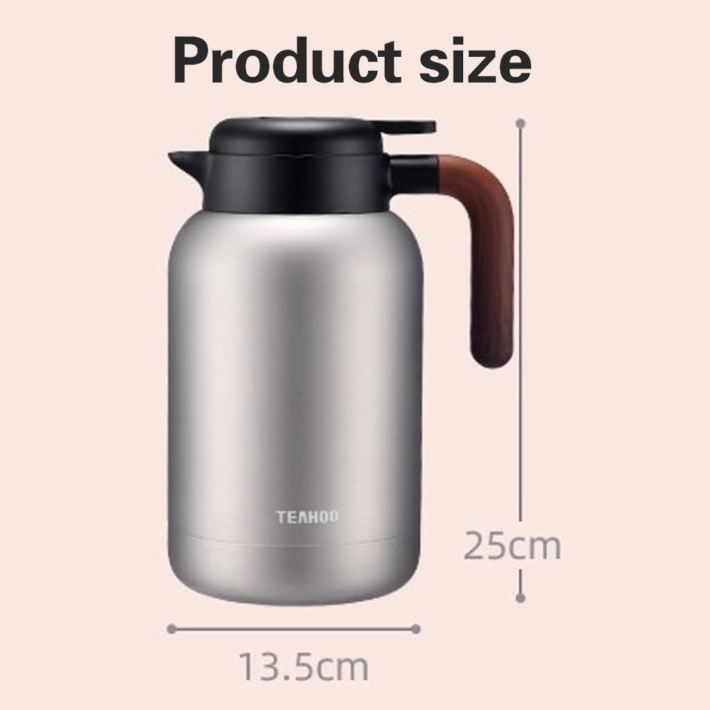 Jarra de café aislada – Olla térmica al vacío de acero inoxidable de 68 onzas para café, agua caliente, té y bebidas calientes