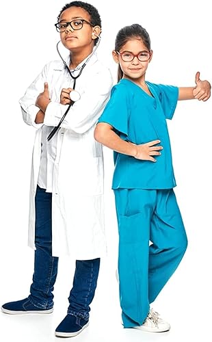 Miniatura 2 de Abrigo de laboratorio blanco para niños - Abrigo de laboratorio infantil para científico médico y disfraz de experimento de química