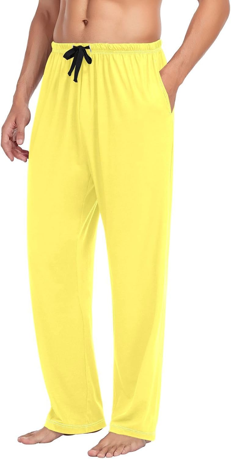 Milkyellow Pajama Bottoms Men Pyjama Bottoms Men with pockets for Summer Sleeping Medium