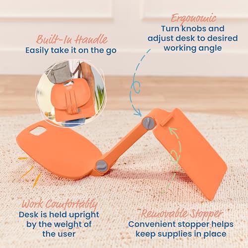 Image of ECR4Kids The Surf Folding Portable Lap Desk, Flexible Seating, Orange