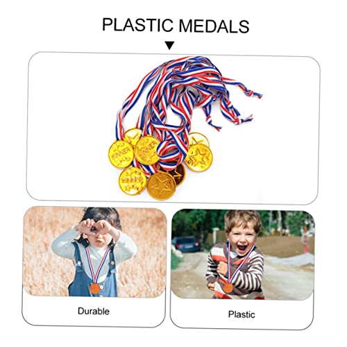 INOOMP 15 Pçs Medalha De Plástico Fita De Futebol Troféu De Futebol Crianças Esportes Brinquedos Ves