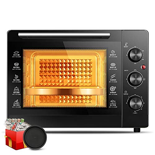 Mini-Backofen,elektrischer Grillofen Innenbeleuchtung Doppelverglasung Timer Funktion Warmhaltefunktion Freistehender Backofen