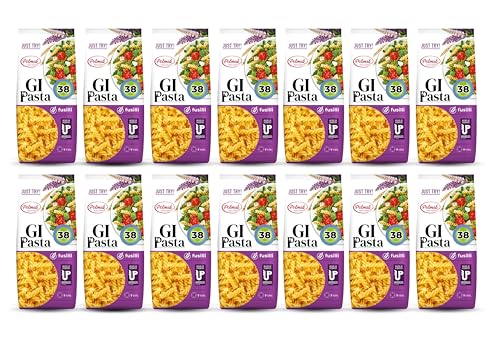 GI Pasta Fusilli, 14-Pack (123.2 oz Total) | Low Glycemic, Fine-Cut Italian Dry Pasta Perfect for Soups, Broths and Light Dishes