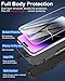 Dahkoiz for iPhone 14 Pro Max Case, with Tempered Glass Screen Protector and Dust-Proof Port Cover, Full Body Protection Rubber Phone Case for iPhone 14 Pro Max 6.7-Inch, Black/Black