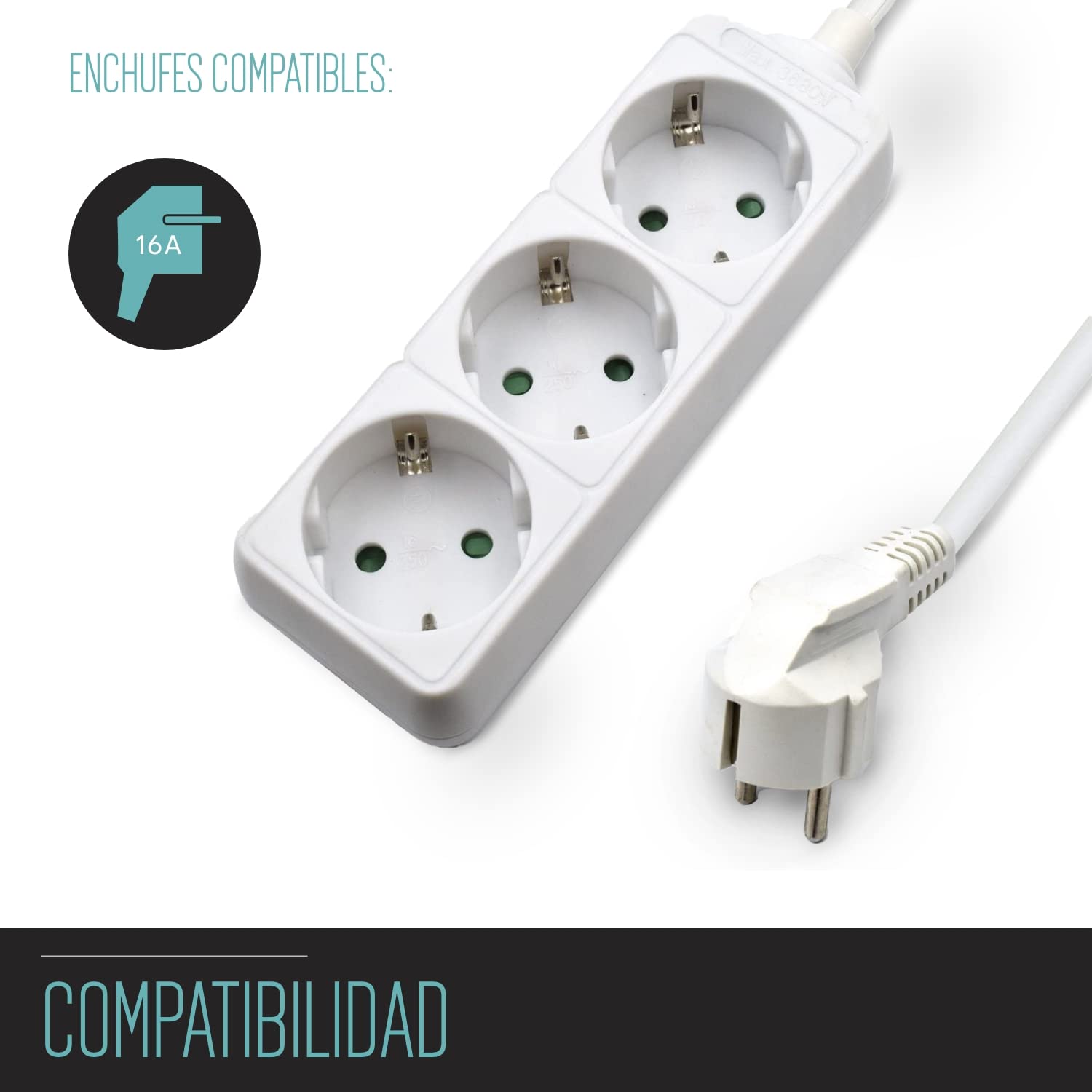 Ewent Ew3958 Regleta 3 tomas Blanco