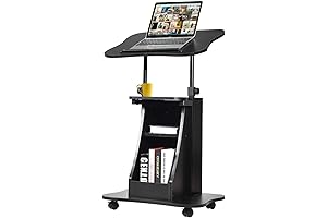 4-Wheel Adjustable Podium Stand