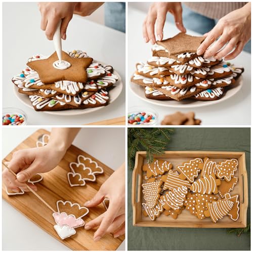 GZMAISULEE 122PCS Tipless Piping Bags Disposable Pastry Bag 12 Inch 100PCS Icing Bags, 10 PCS Frosting Bag Clips, 2 Scriber Needle and 10 PCS Pastry Bag Ties for Cookies Cake Decorating