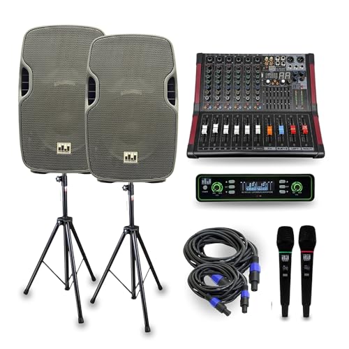 MUSYSIC Portable PA System with Wireless Microphone and Speakers