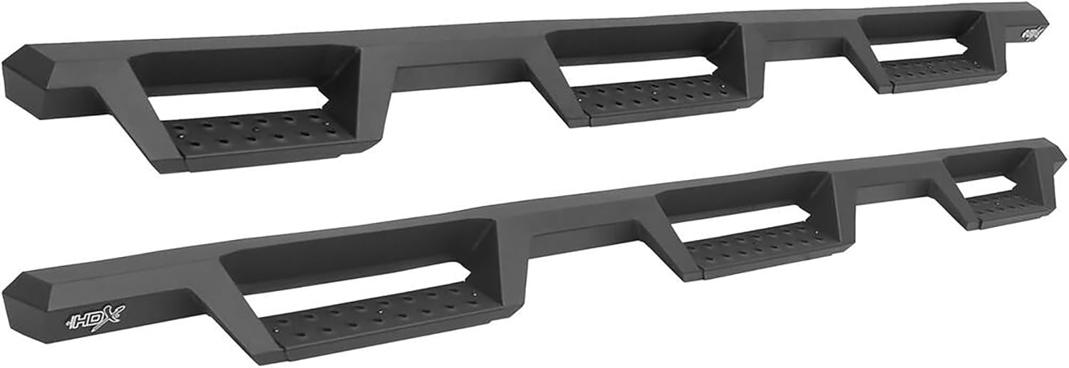 Westin 56-534595 HDX Drop Wheel to Wheel Nerf Bars fits 2014-2019 Silverado Sierra 1500 2500 3500 Double Cab 6'5" Bed & Dually 8' Bed Textured Black Pair