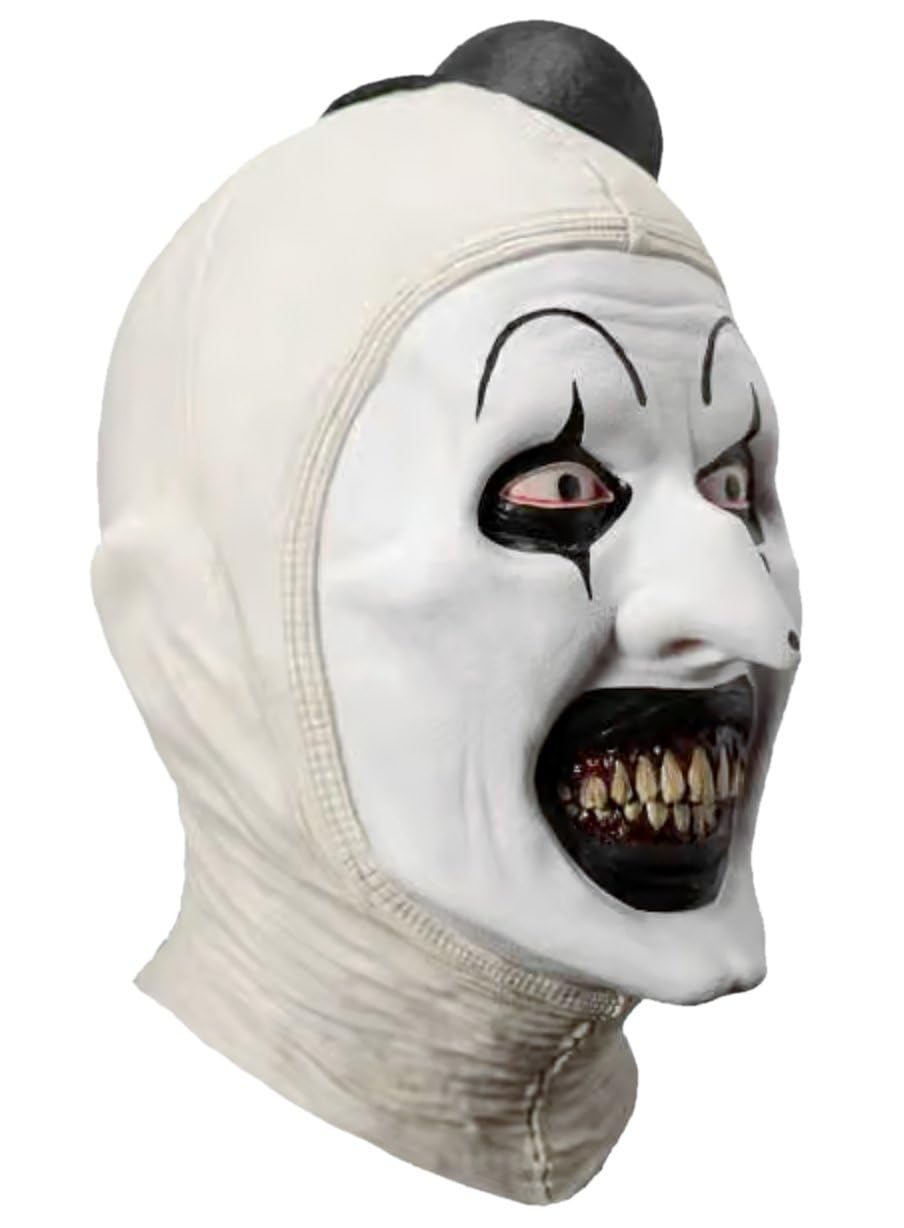 Terrifier 3 Art the Clown Masque en latex – Déguisement d'horreur pour Halloween, carnaval et fête effrayante