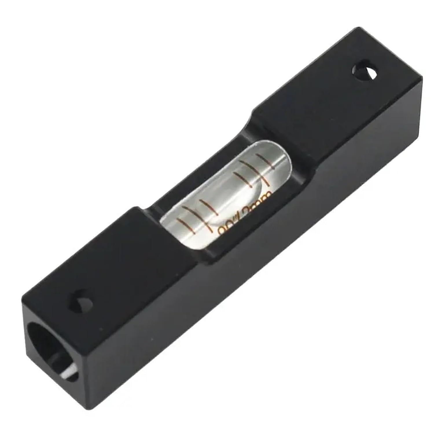 60mm Black Long Strip Bubble Level Rule Aluminum Alloy Alass Bulb Multi Accuracy Black Mini Leveling Ruler Tool 1PCS(1.00mm-per-m)