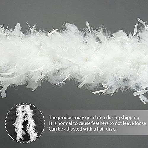 DelightBox White Feathered Boa, 72" 60g - Thumbnail 5