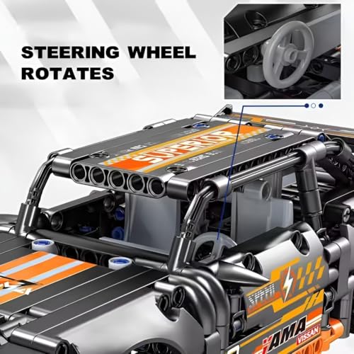 Image of Supercar Building Blocks Set, Pull Back Racing Car Construction Toy, DIY Sports Car Model Kit, STEM Learning Gift for Kids Boys Girls
