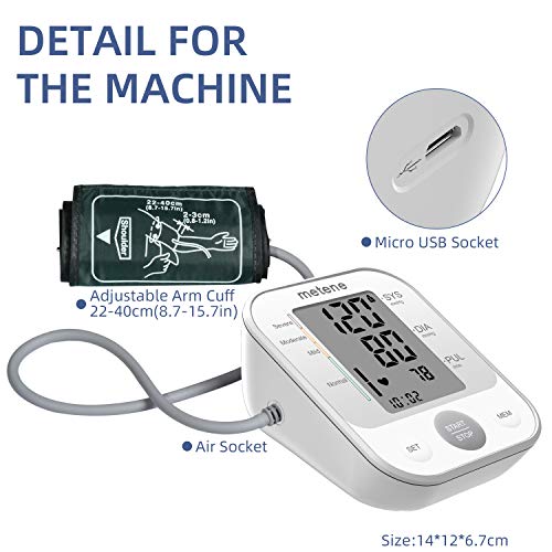 Blood Pressure Monitor Upper Arm，Metene Automatic Accurate Digital BP
