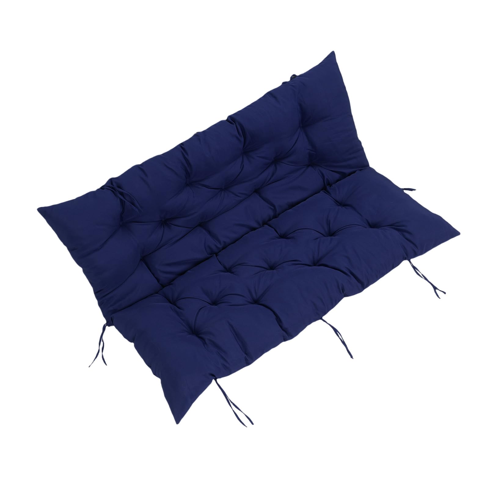 Cojín para Asiento de Porche con Diseño de Remaches y Mechones para Columpios, Bancos, Terrazas, 1 Cojín para Columpio. (Azul Marino)