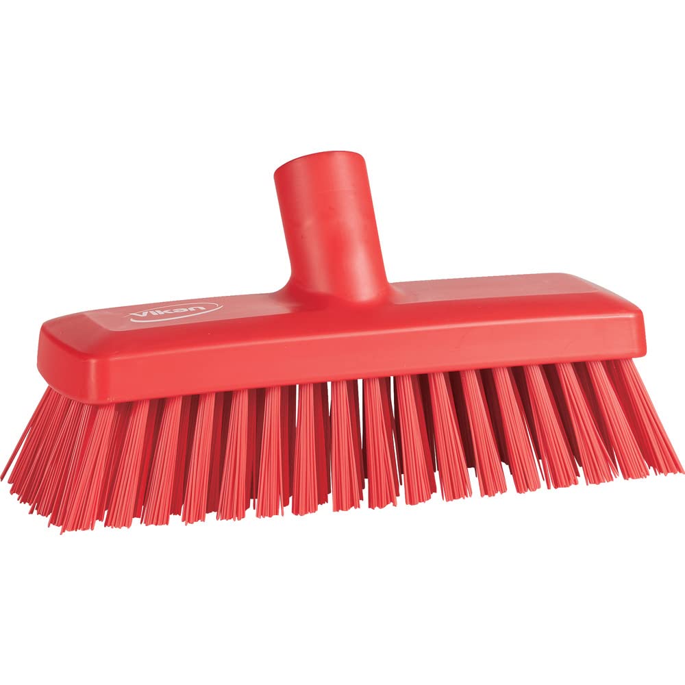Vikan 70424 Compact Wall/Deck Scrub - Hard - Red