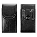 LUXMO Vertical Phone Holster Portable Leather Case Flip Belt Clip Pouch Climbing Carrying Cover Pocket with Belt Loops Compatible with iPhone 7 Plus 8 Plus Samsung Galaxy S9 Plus S8 Plus (Black)
