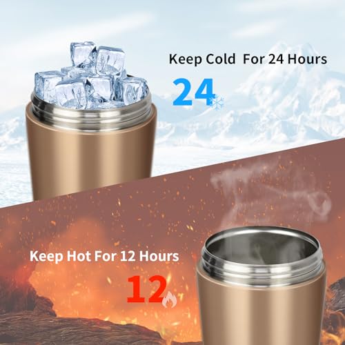 Image of TOOFEEL Insulated Protein Shaker Bottle - 20 oz Stainless Steel Shaker Cups for Protein Shakes, Stays Cold /Hot, Double Walled Vacuum Metal Protein Shaker, BPA Free Leakproof Gym Shaker Bottle